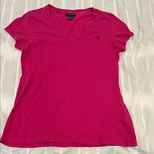 U.S Polo Association Fuchsia V-Neck Tee